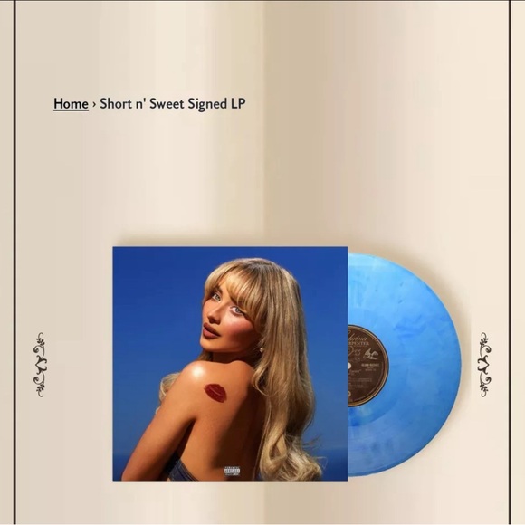Sabrina Carpenter Short n' Sweet Signed LP - Light Sky Blue Vinyl - IN HAND - Picture 1 of 2